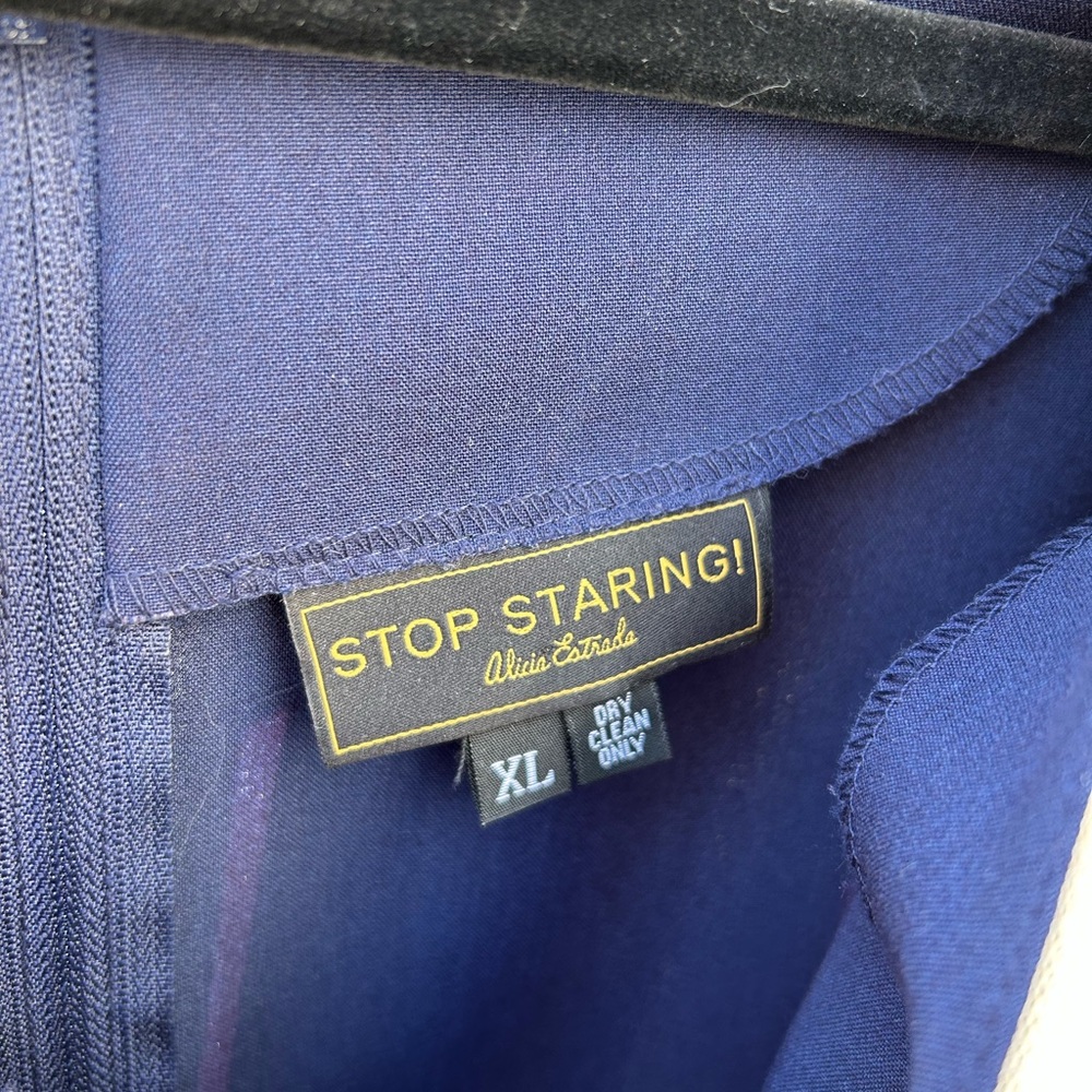 Navy blue RAILEEN 1940 style fitted dress by Stop Staring - Picture 5 of 7